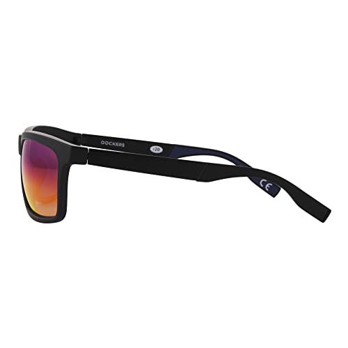 DOCKERS Men's Flex Sunglasses Way Shape, Black Red, 59 mm3