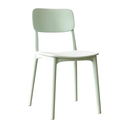 Juego de 4 sillas de Comedor apilables, Modernas sillas de plástico sin Brazos para Cocina, Restaurante y Sala de Estar, Color Verde.
