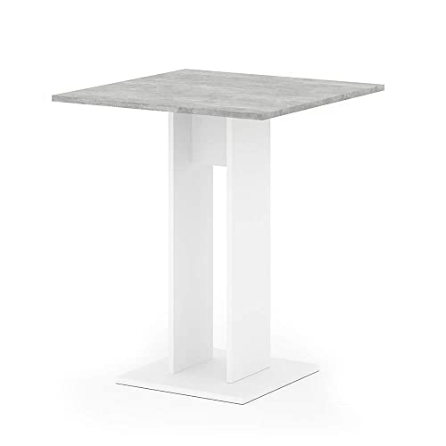 Preisvergleich Produktbild Vicco Esstisch Ewert, Beton / Weiß, 65 x 65 cm