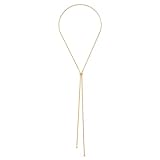 MIJENITI Lariat Gold Necklace for Women Y-Shaped Pendant Chain Adjustable Gold Long Necklaces Thin Jewelry