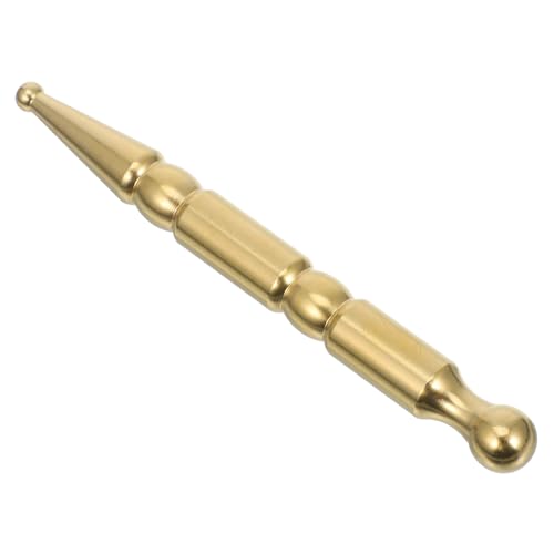 DEARMAMY Strumento per Agopressione Facciale in Ottone Robusto Cucchiaio e Rullo per Massaggio Manuale Penna per Punti del Corpo Doppia Funzionalità per Viso e Corpo