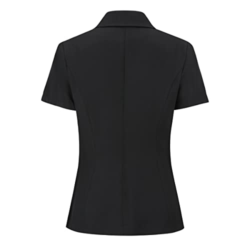 YUNCLOS Women's Two Pieces Suit Set Short Sleeve Blazer and Suit Pants3