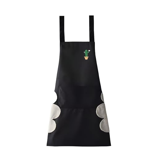 Image of Kraptick Kitchen Apron - Comfortable Cooking Waterproof Apron for Men and Women With Pocket and Side Coral Velvet for Wiping