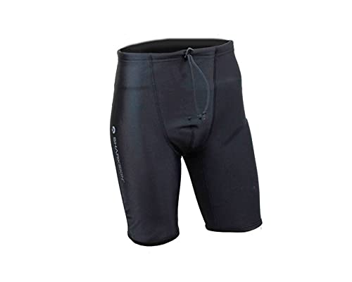 Sharkskin Men's Robust High-Waisted Chillproof Wetsuit Short Pants for Scuba Diving and Water Sports, Black, X-Large, SSCPSPBK