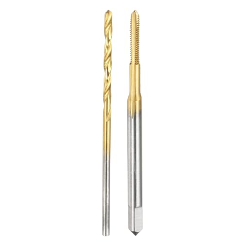 sourcing map Tap and Drill Bit Set, 1pcs M2 x 0.4 Straight Flute Thread Screw Tap & 1pcs 1.6mm Twist Drill Bit, Titanium Coated HSS-6542 Tapping Threading Tool Kit 1 sourcing map Tap and Drill Bit Set, 1pcs M2 x 0.4 Straight Flute Thread Screw Tap & 1pcs 1.6mm Twist Drill Bit, Titanium Coated HSS-6542 Tapping Threading Tool Kit