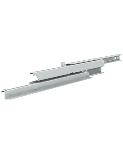 Gedotec Rieles para cajones con bloqueo, extracción completa, 1 par, rieles para cajones de metal, guías telescópicas de 600 mm, sistema de rieles de acero blanco, guías