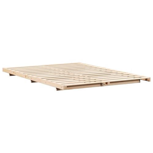 vidaXL Braunes Massivholz-Bettgestell 140 x 200 cm – modernes Japandi-Design mit niedrigem Profil, einfache Montage, ideal für Schlafzimmermöbel. Langlebig und stabil. Enthält 1 Bodenmatte vidaXL Braunes Massivholz-Bettgestell 140 x 200 cm – modernes Japandi-Design mit niedrigem Profil, einfache Montage, ideal für Schlafzimmermöbel. Langlebig und stabil. Enthält 1 Bodenmatte
