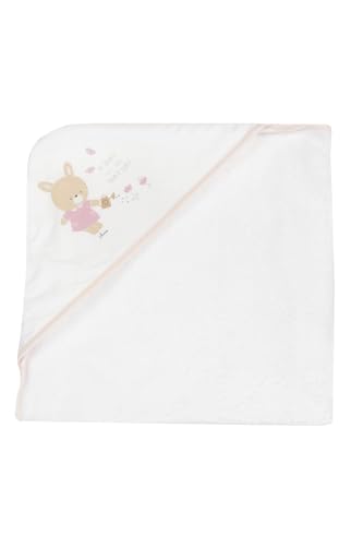Chicco Quadrato In Spugna Di Cotone Quadrotto-Albornoz, Rosa, Talla única Unisex bebé