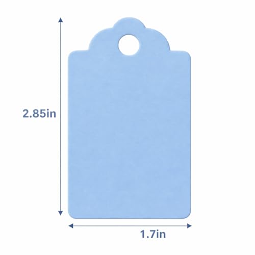 Image of CVANU 300pcs Premium Color Tag Blank Hanging with Pre-Punched Hole Tags for DIY Crafts, Gift Wrapping, Labelling & Writable Decorative Tags for All Occasions (2.85in X 1.7in) Light Blue2