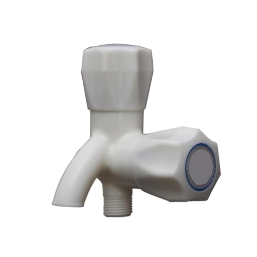 Image of M.R DIY PVC Two Way Bib Cock Tap, Wall Mounted for Kitchen /Bathroom, White, Virgin ABS Plastic Material, Pack of 1, Polished