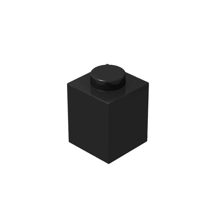 Classic Brick Block Bulk, Black Bricks 1x1, Building Bricks Flat 100 Piece, Compatible with Lego Parts and Pieces: 1x1 Black Bricks(Color:Black)