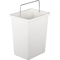Cubo Plástico Rectangular PrimeMatik - Cubo de Basura de plástico Blanco para Reciclaje