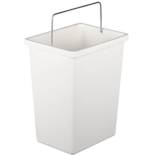 PrimeMatik - Cubo de basura de plástico blanco para reciclaje de 20 litros