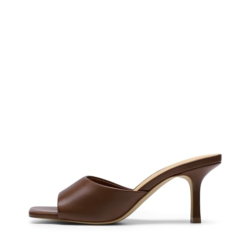 Image of DREAM PAIRS 2026 Women's Kitten Heels Sandals - Square Toe Slip On Low Heels, Heeled Mules Footwear for Everyday, Dressy & Casual Occasions