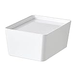 Ikea TSSP Box with lid, white13x18x8 cm (5x7x3 ¼ ") (plastic, Rectangular)