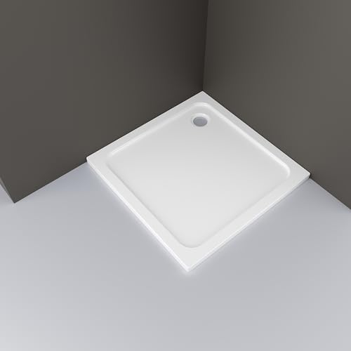 LUXESPIRE Duschwanne Ohne Ablafgarnitur 90x90cm flache weiß Duschtasse aus langlebigem Sanitäracryl – Bild 4