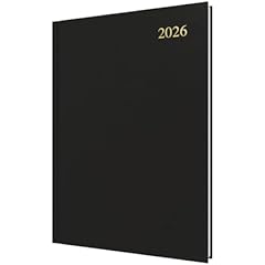 Collins - Essential - 2026 12 Month Calendar Year Planner, Day-to-Page Diary, A4 Hard Cover - Black (ESSA41.99-26)