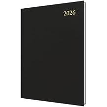 Collins - Essential - 2026 12 Month Calendar Year Planner, Day-To-Page Diary, A4 Hard Cover - Black ESSA41.99-26