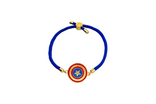 Image of Kizzi Superhero Lil Bro Premium Bracelet - Adjustable Navy Blue & Red Braided Premium Bracelet with Charm for Kids - Ideal Gift for Brothers