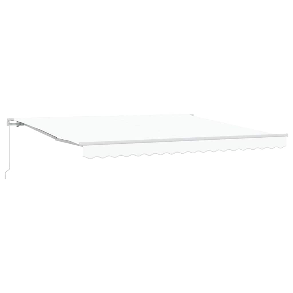 Store rétractable manuel auvent blanc polyester métal jardin terrasse été