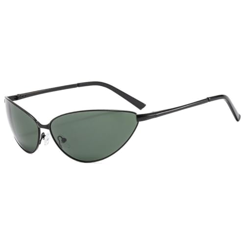 Lunettes de soleil œil de chat vintage contre la fatigue visuelle monture ovale métal confortable