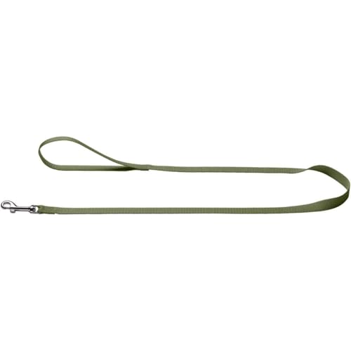 HUNTER Hundeführleine LONDON, Nylon Hundeleine aus reißfestem Polyester, leicht, formstabil, weich in der Hand, pflegeleicht & schnelltrocknend, Farbe: olivgrün, Größe: 20/100