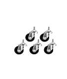 Ruedas 5 unids/lote ruedas 1,5 pulgadas M8 tornillo giratorio rueda luz negro muebles Pp