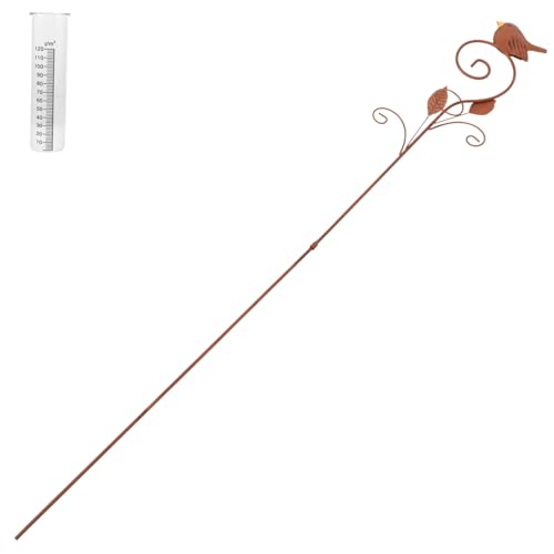 BESPORTBLE Iron Stake Rain Gauge Vintage Flower Arrangement Garden Rain Gauge Outdoor Accurate Measurement Device Garden Tool