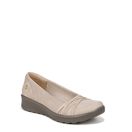 BZees Womens Goody Slip On Beige 8 M