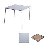 FurnitureR Moderner Klapptisch 86cm, quadratischer Falttisch mit stabilem Metallgestell, vielseitig nutzbar als Beistell-, Arbeits- oder Spieletisch, platzsparend für Wohnzimmer & Gästezimmer, Grau