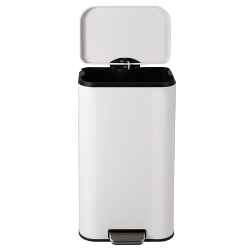 Bote de basura rectangular de acero inoxidable 30L con tapa suave miniatura 2