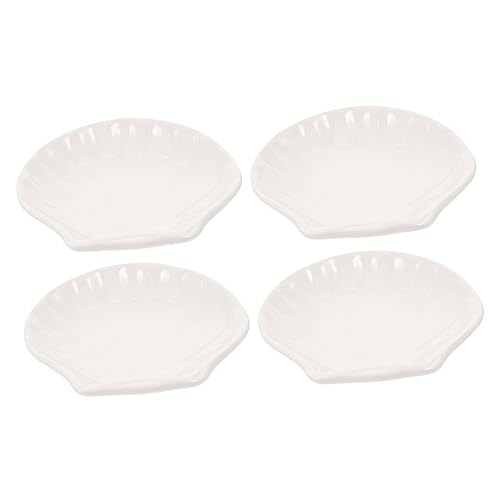 MAGICLULU Ceramic Tea Bag Holders Set of 4 Sauce Plates for Dipping Sauce Dishes