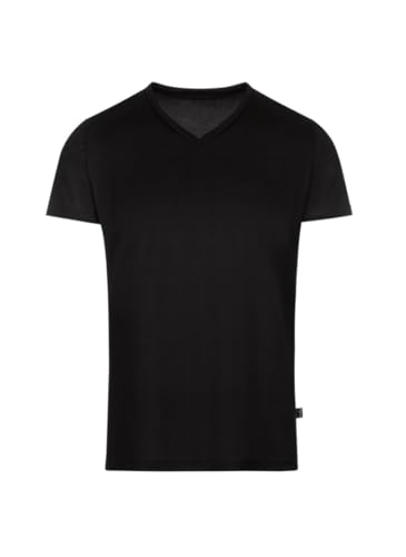 TRIGEMA Herren V-Shirt aus 100% Lyocell,Schwarz,L