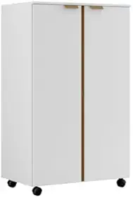 ArmáRio Para Lavanderia Com RodíZios, 2 Portas, 3 Prateleiras E FunçãO De Armazenamento(branco canela)