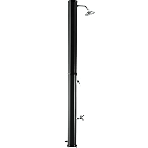 TecTake 801019 Ducha Solar 35 l para jardín, Ducha Solar de terraza, Ducha para Piscina o Camping con energía Solar (Negro/Plata)