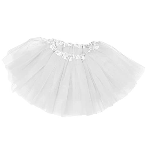 Tutus for Women 5 Layered Tutus Girl Teens Short Skirt Colorful Running Skirts Rave Costume Tutu Dance Skirt (White)