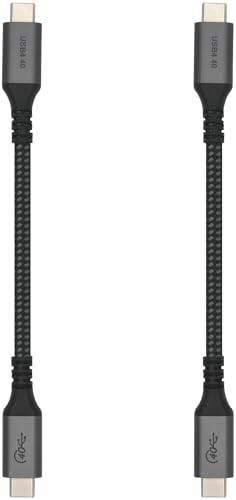 Vebner 6-Inch Extra Short USB4 Cable - 40Gbps Supports 100W (20V, 5A) Charging - Compatible with Thunderbolt 3 and USB-C (2-Pack)