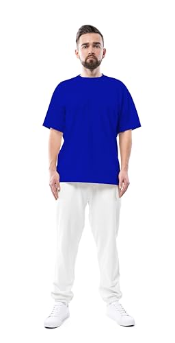 Image of Men's Teddy Oversized Printed Cotton Rich Round Neck Half Sleeves Tshirt