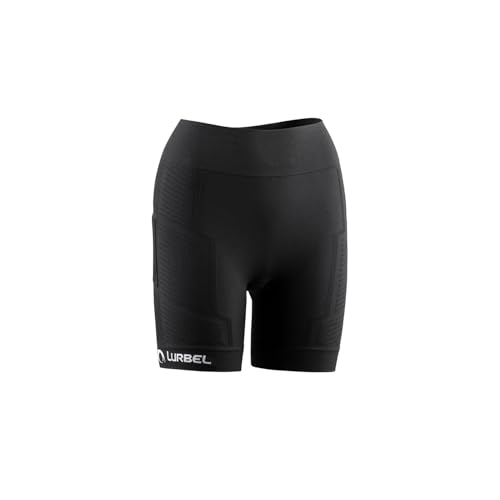 Lurbel Spirit Shorts W, Mallas Cortas de Mujer, Mallas de Trail Running, Transpirables y Antibacterianas, Short Deportivo. (M - Negro)