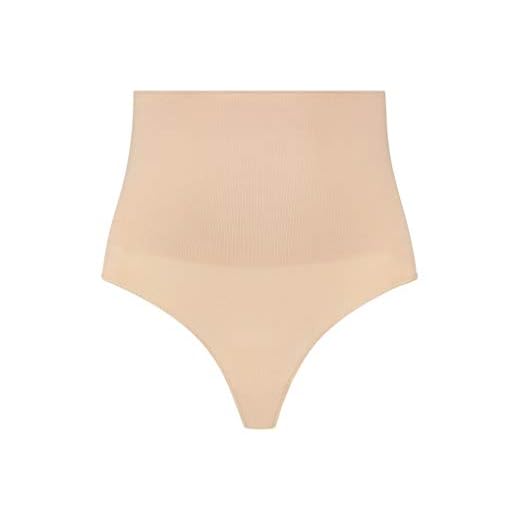 Bye Bra Tanga sin Costuras, Cintura Alta, Fajas, Moldeador de Cuerpo Negro / Beis S-XXL (Beis, M)