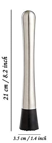 HAINE Barware 4 Pieces Bar Set of Double Wall Ice Bucket, Ice Tong, Measurement Jig and Muddler, Stainless Steel 1