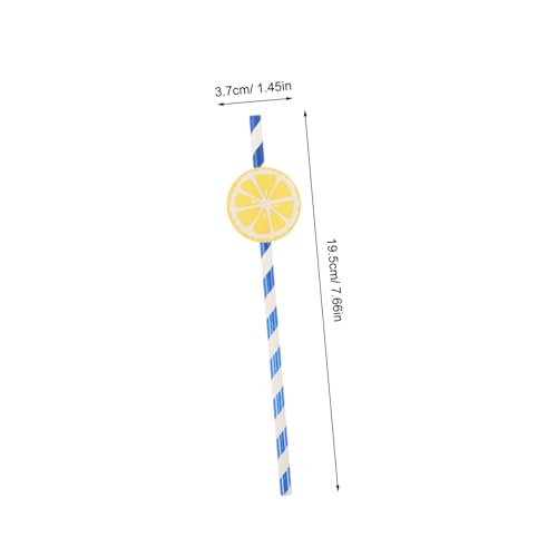 Pitillos de papel azul Zerodeko 19.5 cm 50 piezas miniatura 2