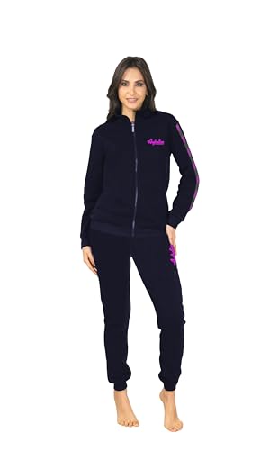 Australian Tuta Donna Completa Homewear Femminile In Poliestere, Disponibile In Vari Modelli E Colori (L (46), AUF141-Blu Scuro)