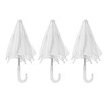 SAFIGLE 3個 ドールハウス傘 白い傘 紙傘 ミニパラソル ミニドール傘 玩具 娃娃屋の装飾品 - Dollhouse decoration の傘 旅行遊びのおもちゃ プラスチック