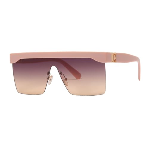 Lunettes de soleil carrées surdimensionnées tendance vintage grande monture dessus plat UV400