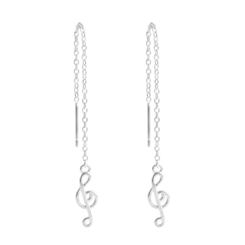 Boucles d'oreilles notes de musique argent 925 pendants fluides à enfiler