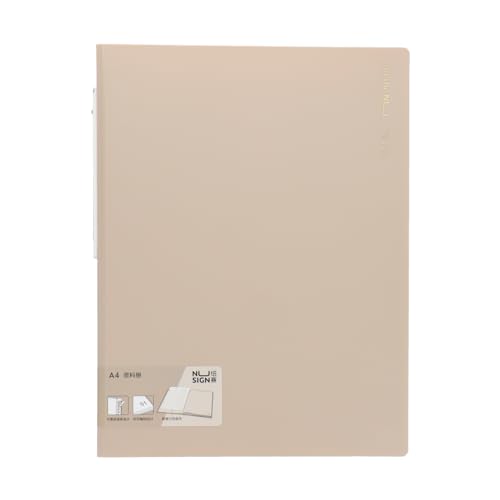 【横トナ】deli Nusign クリアファイル A4 40ポケット ベージュ NS168 シンプルデザイン 使いやすいくすみカラー <A4サイズ対応40ポケットのクリアファイル> <中身が見つけやすい目次シート付> <変形しにくいポリプロピレン素材> 資