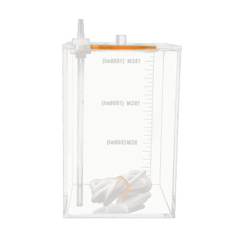 Image of Aquarium Choice Acryli Made Liquid Storage Bucket Dosing Pump Reservoir Container (4.25 * 4.25 * 6.5 Inch;1500ml /1.5L(Orange Version)