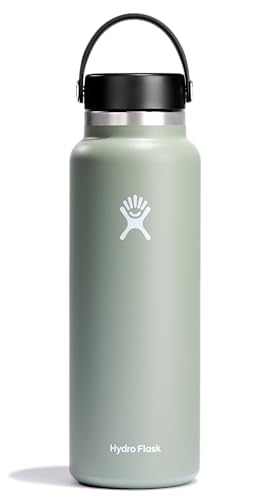 Image of Hydro Flask Water Bottle - Insulated Stainless Steel - Wide Mouth Flex Lid, Non Spill, Leakproof and Refillable in 40 Oz Agave