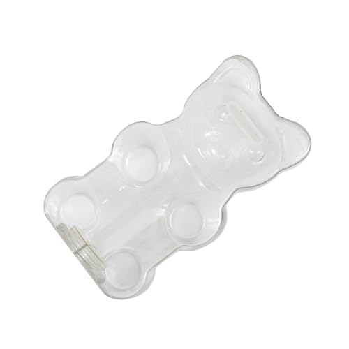 Image of Clear 7 Inch Small Bear Shape Piggy Bank, Plastic Piggy Bank with Twist Cap and Slot for Adults Kids Openable, Reusable Money Saving Box for Birthday